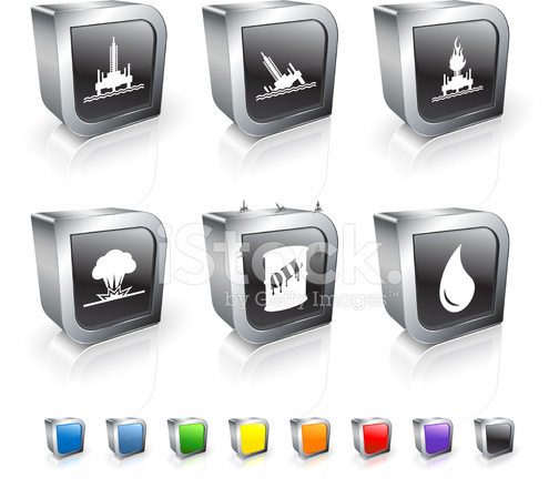 504x440 Oil Spill Disaster Royalty Free Vector Icon Set Stock Vector