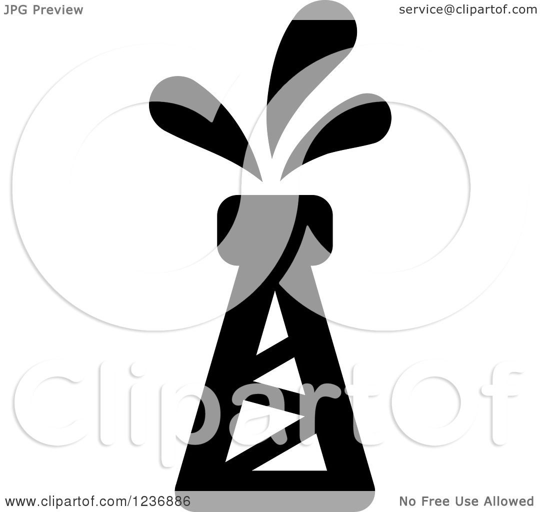 1080x1024 Clipart Of A Black And White Oil Well Icon