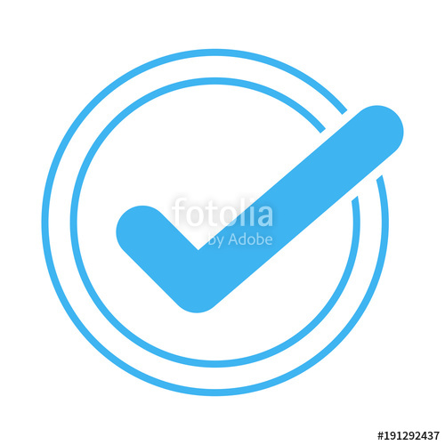 500x500 Valid Seal Icon Black Crazy Tick In Blue Circle Flat Ok Sticker