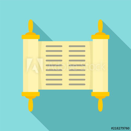 500x500 Old Book Rolled Papyrus Icon Flat Illustration Of Old Book Rolled