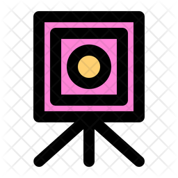 256x256 Old Camera Icon Of Colored Outline Style