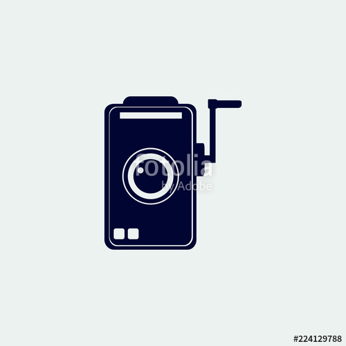 500x500 Old Camera Icon, Vector Illustration Flat Icon Stock Image