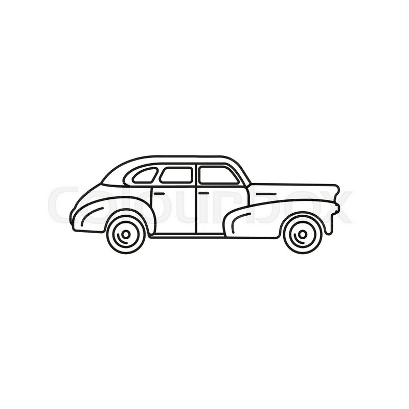 800x800 Old Car Icon Outline Old Car Vector Stock Vector Colourbox