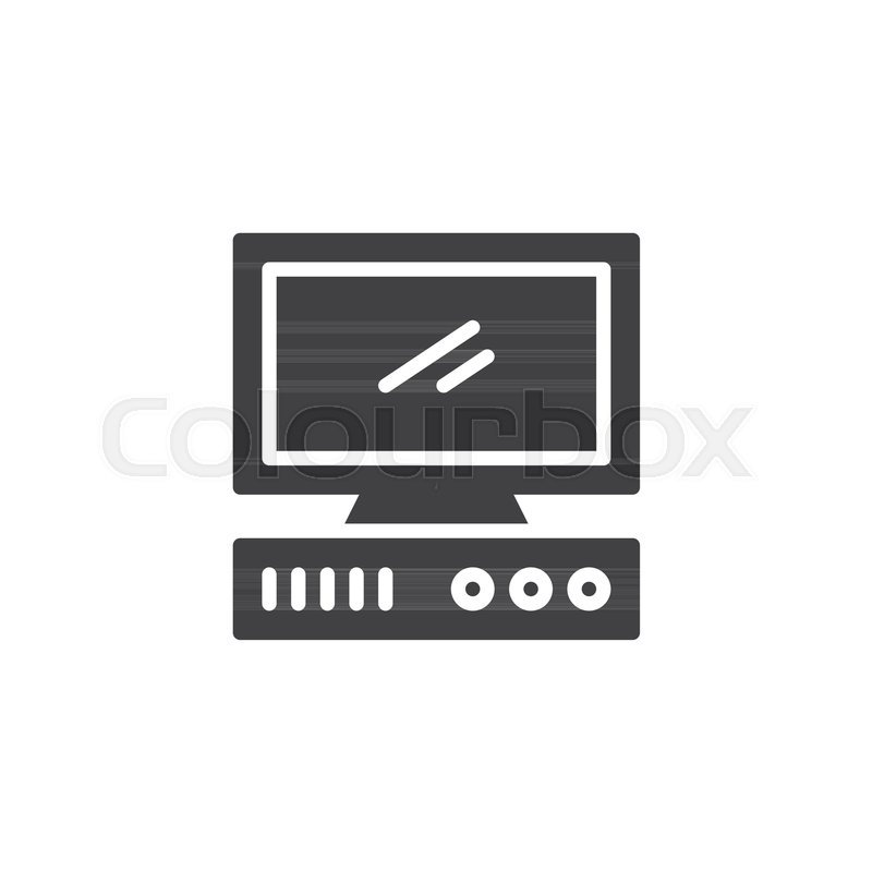800x800 Old Computer Vector Icon Filled Flat Stock Vector Colourbox