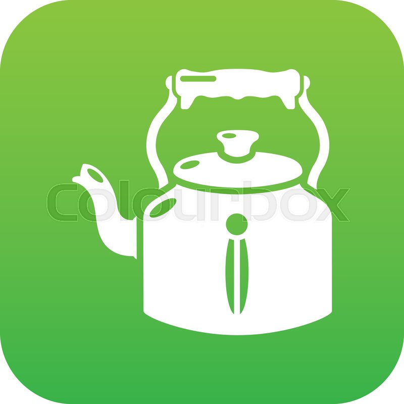 800x800 Kettle Old Icon Green Vector Isolated Stock Vector Colourbox