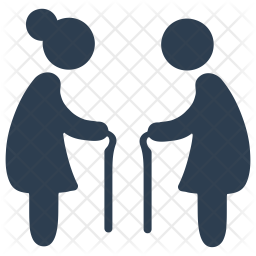 256x256 Old Couple Icon Of Flat Style