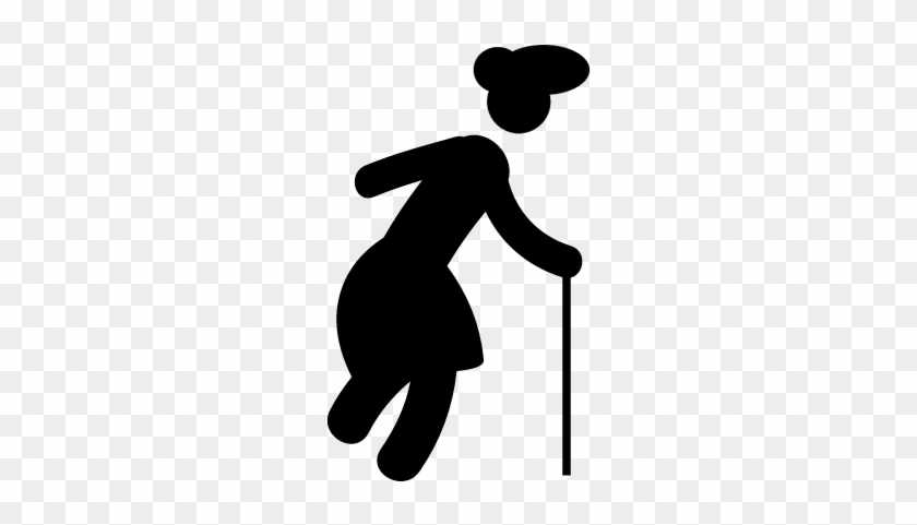 840x481 Old Lady Walking Vector