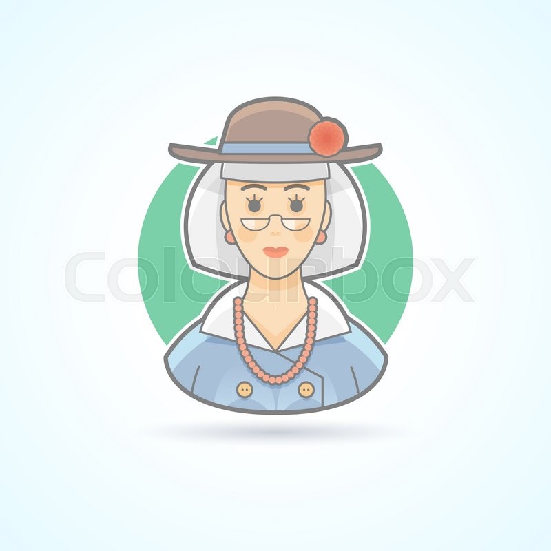 800x800 Old Lady, Elderly Woman Icon Avatar And Person Illustration Flat
