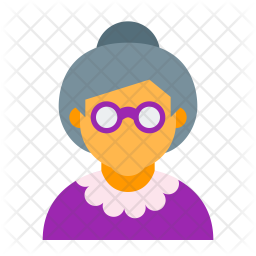256x256 Old Lady Icon Of Flat Style