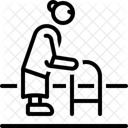 256x256 Old Lady Icon Of Line Style