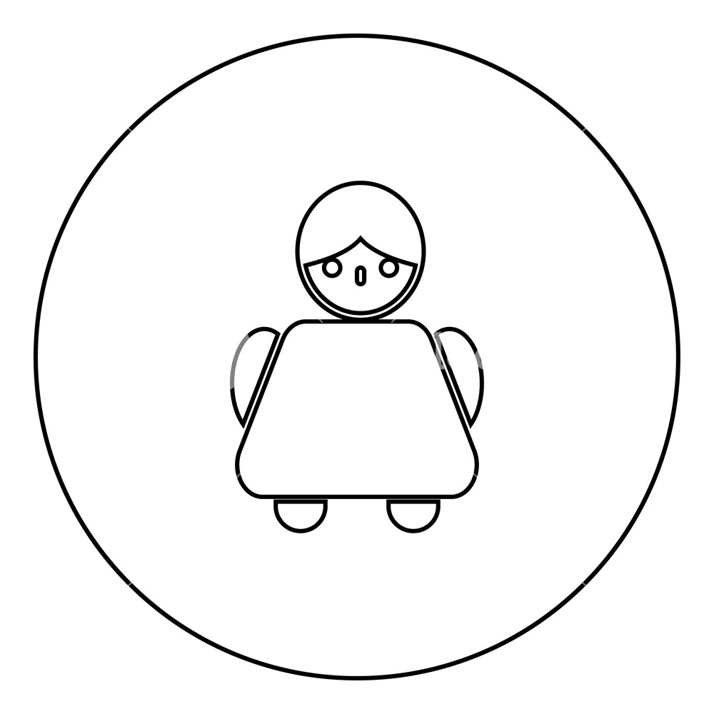 1000x1000 Old Woman Icon Black Color In Circle Outline Vector Illustration