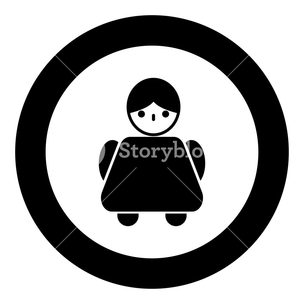 1000x1000 Old Woman Icon Black Color In Circle Vector Illustration Isolated