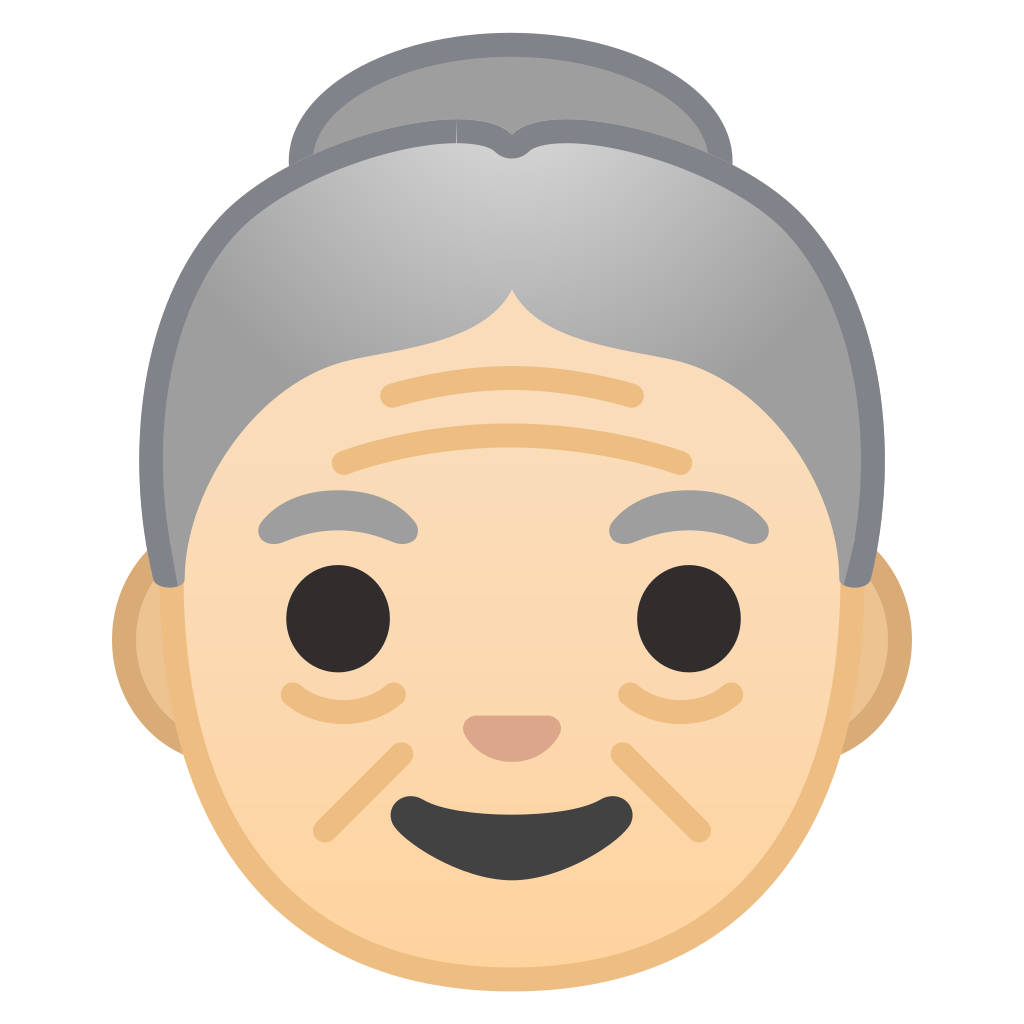 1024x1024 Old Woman Light Skin Tone Icon Noto Emoji People Faces Iconset