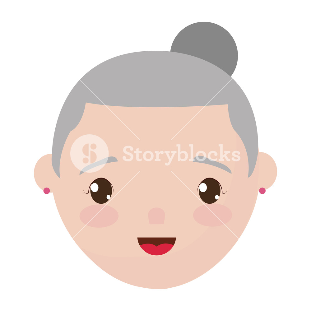 1000x1000 Cartoon Old Woman Icon Over White Background Colorful Design