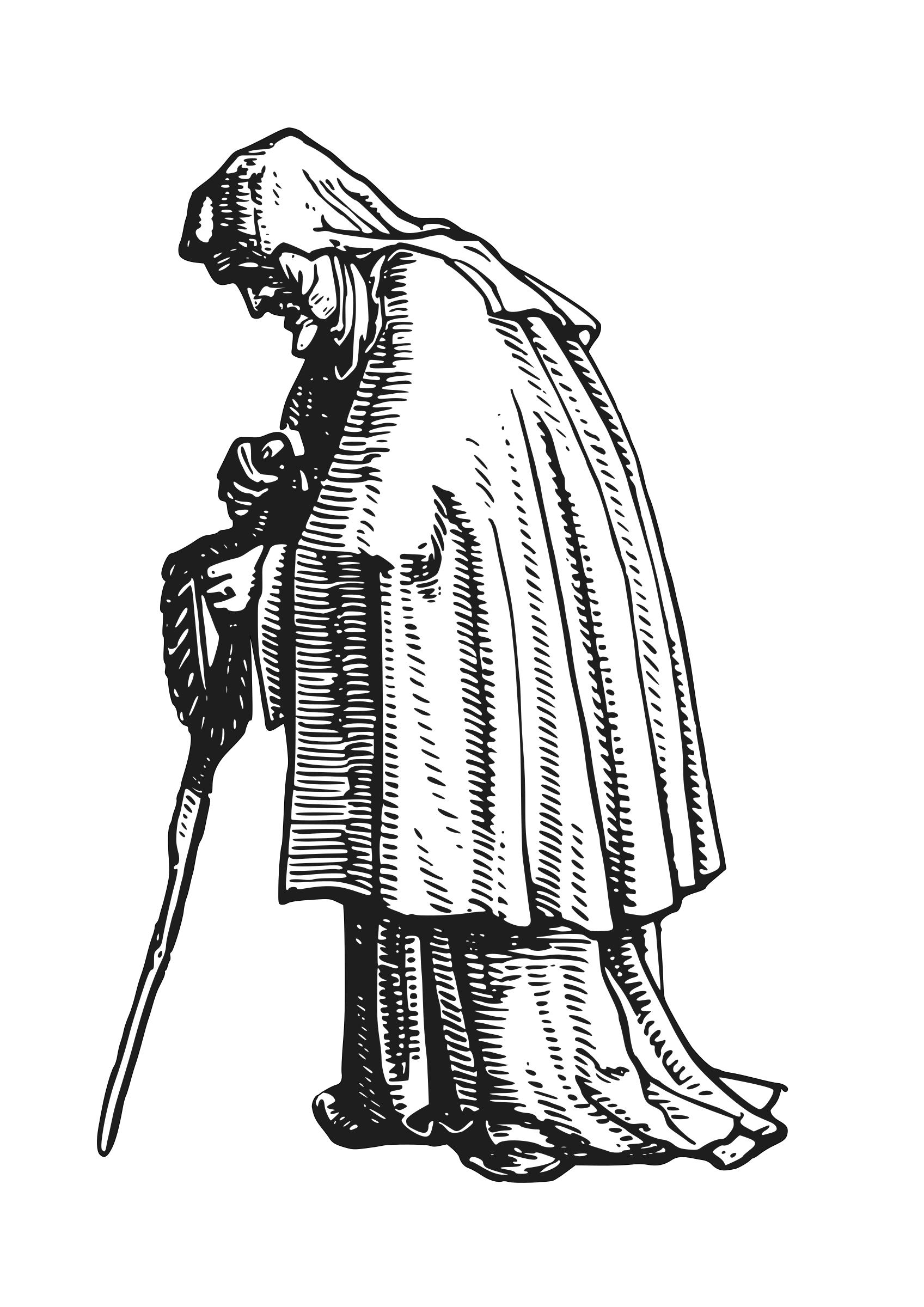 1697x2400 Robed Old Woman Icons Png