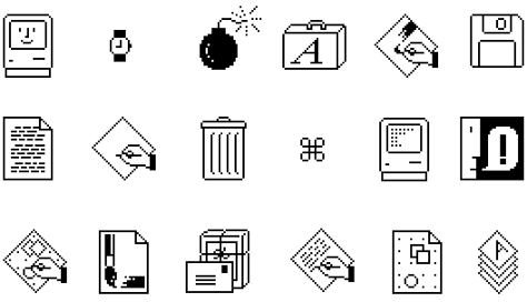 474x272 Old School Mac Icons Apple Fan! Apple Mac, Mac, Design