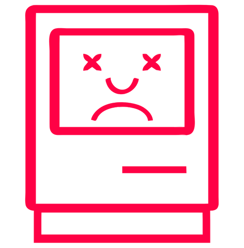 493x500 Sad Old Mac Computer Vector Clip Art