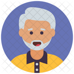 256x256 Old Man Icon Of Flat Style