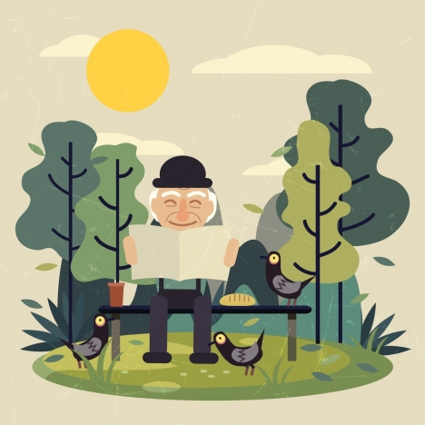 468x468 Old Age Drawing Elderly Man Icon Colored Cartoon Vectors Stock