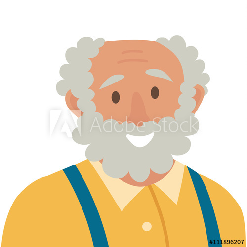 500x500 Old Man Icon Vector Man Icon Illustration Face Of Old Man Icon