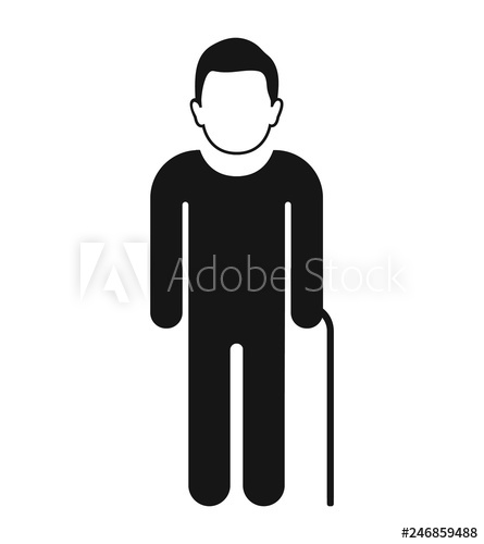 445x500 Old Man Icon Flat Style Vector