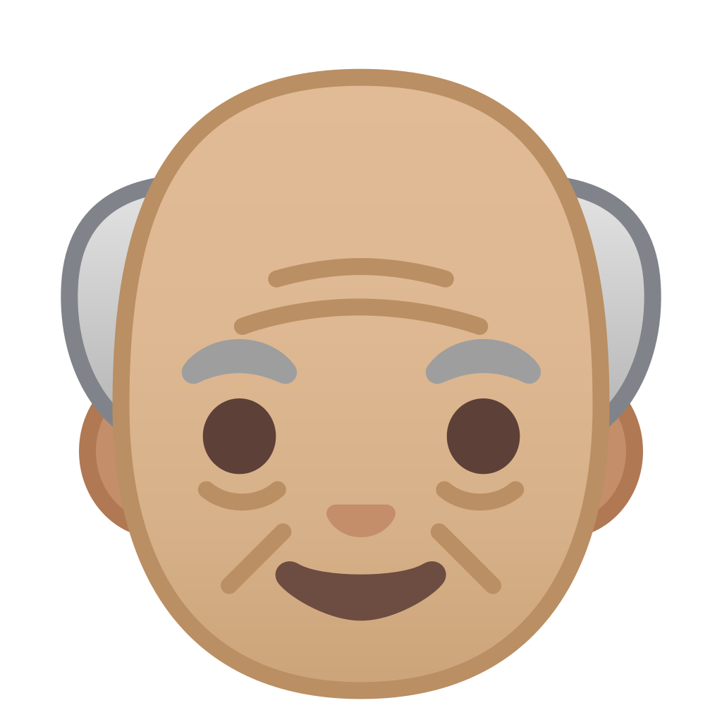 1024x1024 Old Man Medium Light Skin Tone Icon Noto Emoji People Faces