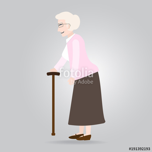 500x500 Elderly Woman Old People Icon Vector Illustration Stock Image
