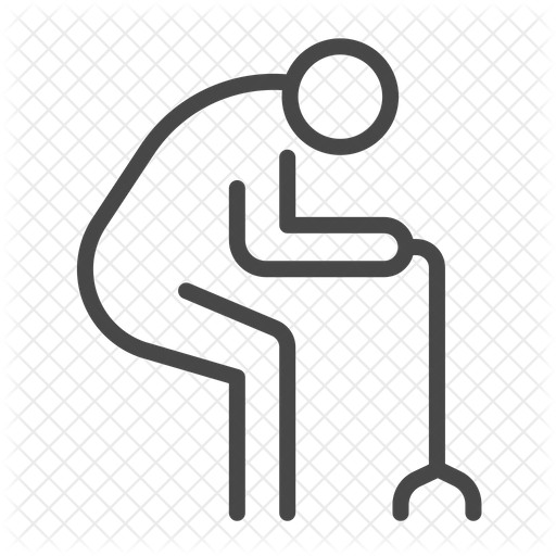 512x512 Old Person Icon Of Line Style