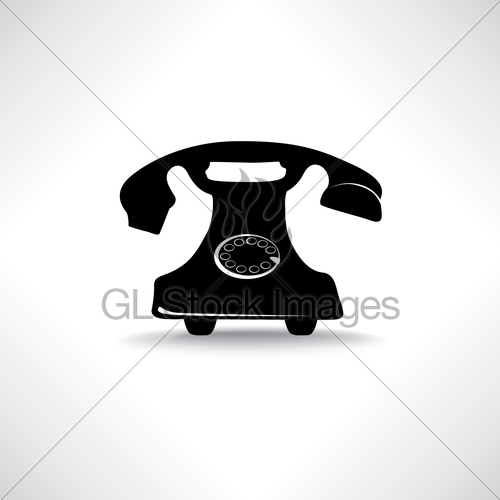 500x500 Old Phone Icon Retro Phone Symbol Handset Sign Gl Stock Images