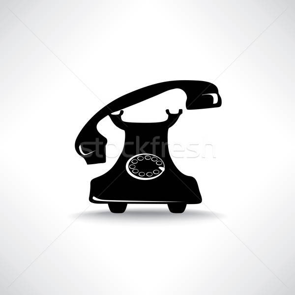 600x600 Old Phone Icon Retro Phone Symbol Handset Sign Vector