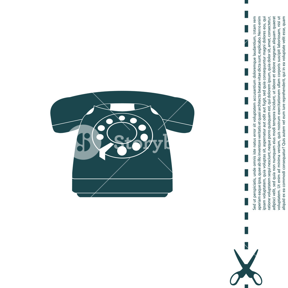 1000x1000 Old Phone Icon Vecrtor Illustration Royalty Free Stock Image
