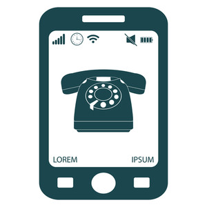 300x300 Old Phone Icon Vector Illustration Royalty Free Stock Image