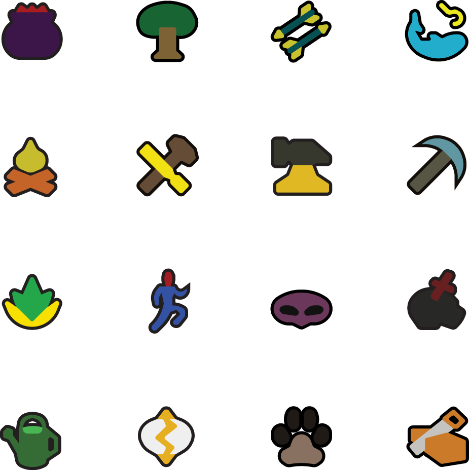 925x927 Flat Skill Icons For Noncombat Skills That Someone Will Probably