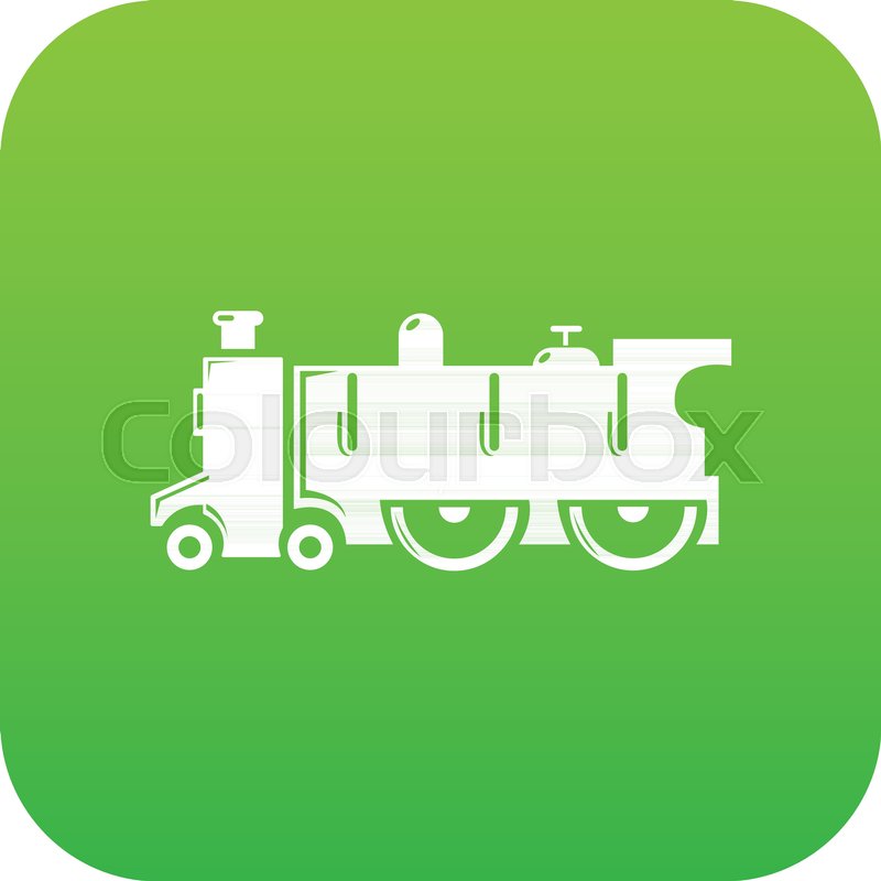 800x800 Old Steam Locomotive Icon Green Vector Stock Vector Colourbox
