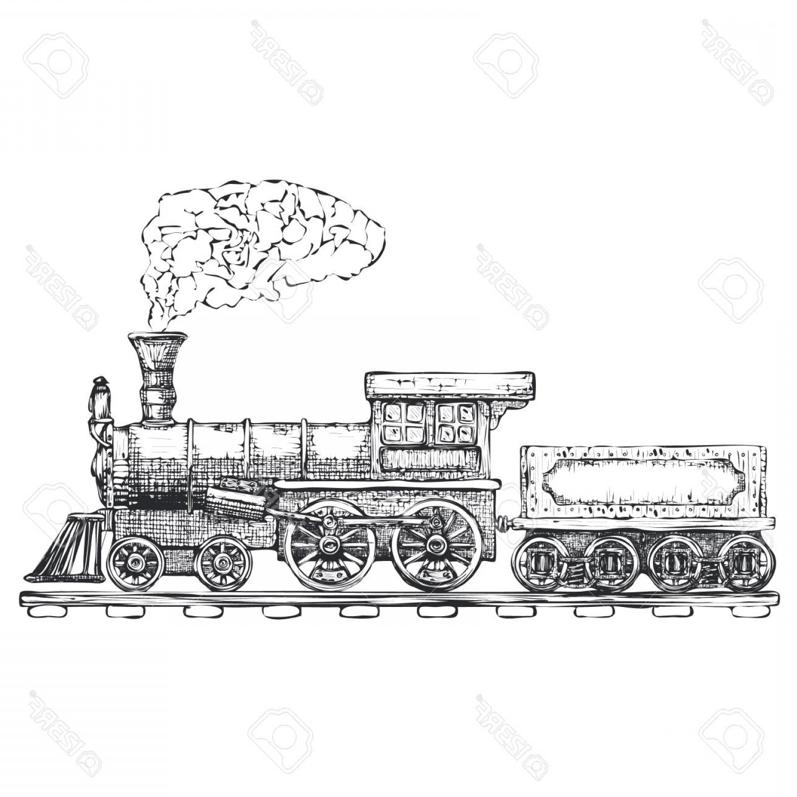 1560x1560 Photostock Vector Vintage Steam Locomotive Vector Logo Design