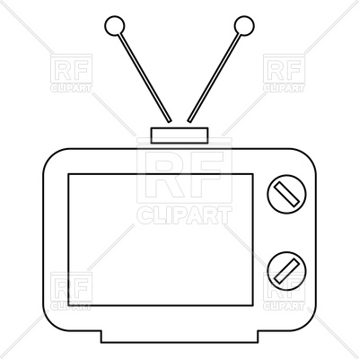400x400 Old Tv Icon Vector Image Of Silhouettes, Outlines