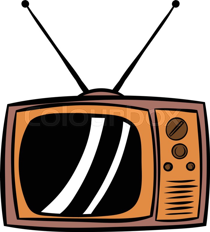 724x800 Old Tv Icon In Cartoon Style Isolated Stock Vector Colourbox