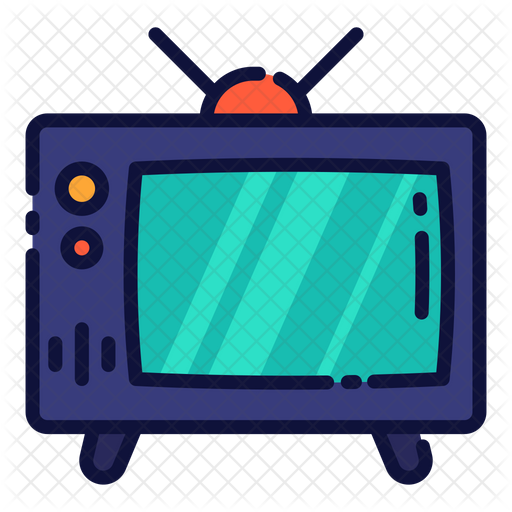 512x512 Old Tv Icon Of Colored Outline Style