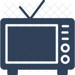 256x256 Old Tv Icon Of Glyph Style