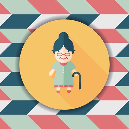 416x416 Old Woman Flat Icon With Long Premium Clipart