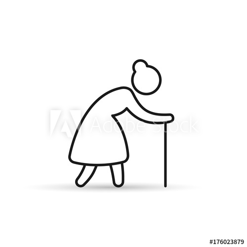 500x500 Old Woman Line Icon Grandmother Outline Vector Icon