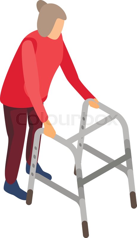 460x800 Old Woman Walker Icon Isometric Of Stock Vector Colourbox