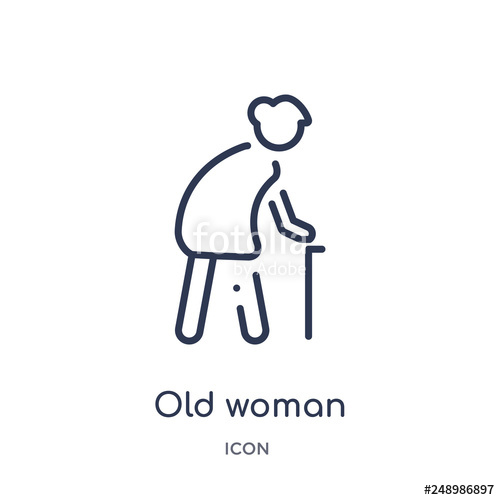 500x500 Old Woman Icon From People Outline Collection Thin Line Old Woman