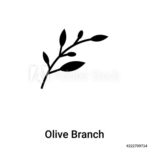 500x500 Olive Branch Icon Vector Isolated On White Background, Logo