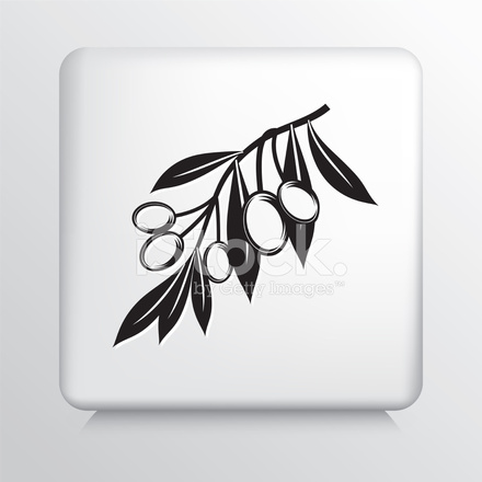 440x440 Square Icon With Olive Branch Stock Vector
