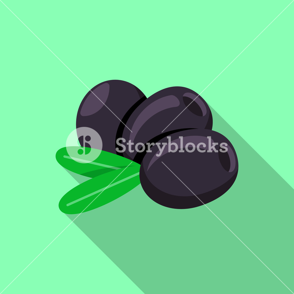 1000x1000 Black Olive Icon Flat Illustration Of Black Olive Vector Icon