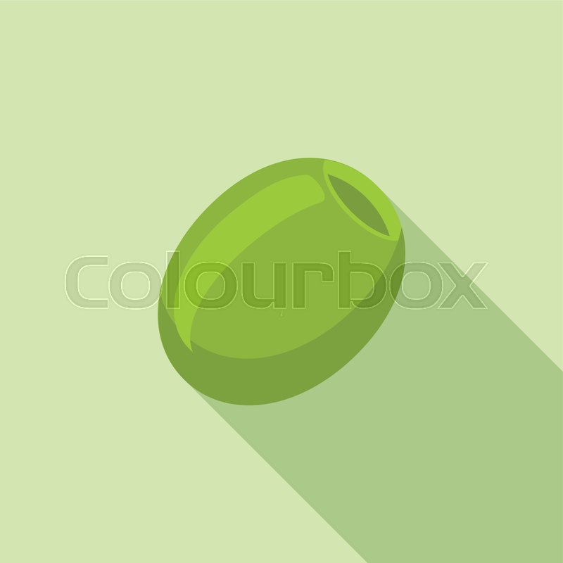 800x800 Green Olive Icon Flat Illustration Of Stock Vector Colourbox