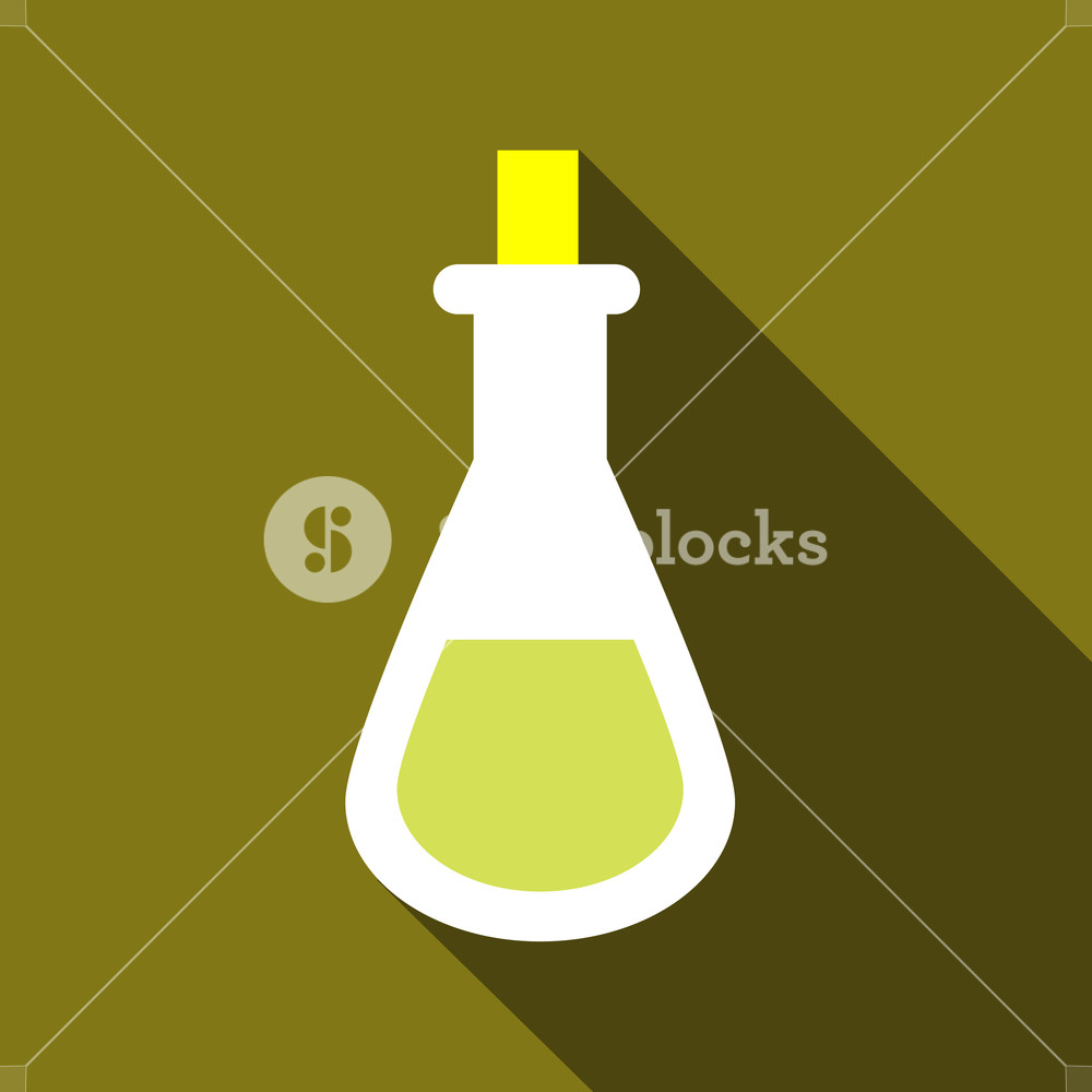 Bottle With Olive Oil Icon In Flat Style With Long Shadow 1000x1000 Bottle With Olive Oil Icon In Flat Style With Long Shadow
