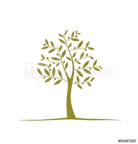 478x500 Olive Tree Icon On White Background Vector Element