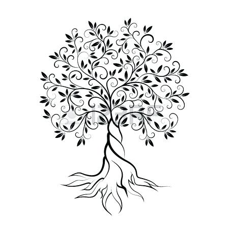 450x450 Outline Tree Olive Tree Outline Curl Silhouette Icon Isolated